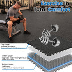 0.79 Inch Thick Gym Floor Mats with Interlocking Design - Black