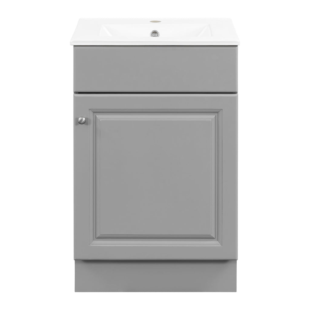 Bathroom Vanity with Sink and Adjustable Shelf - Multiple Colors