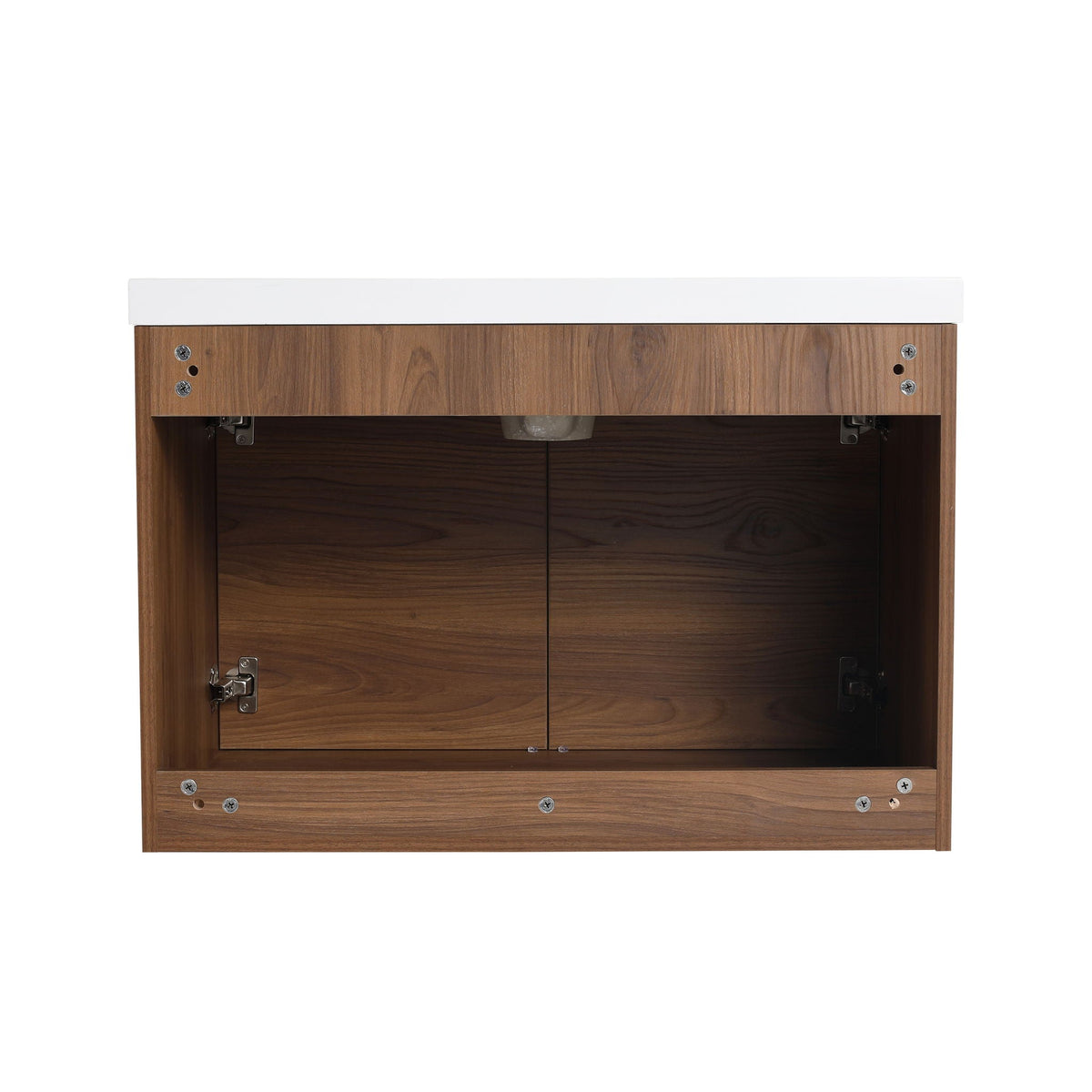 Bathroom Vanity Set with Resin Countertop Sink - Dark Brown