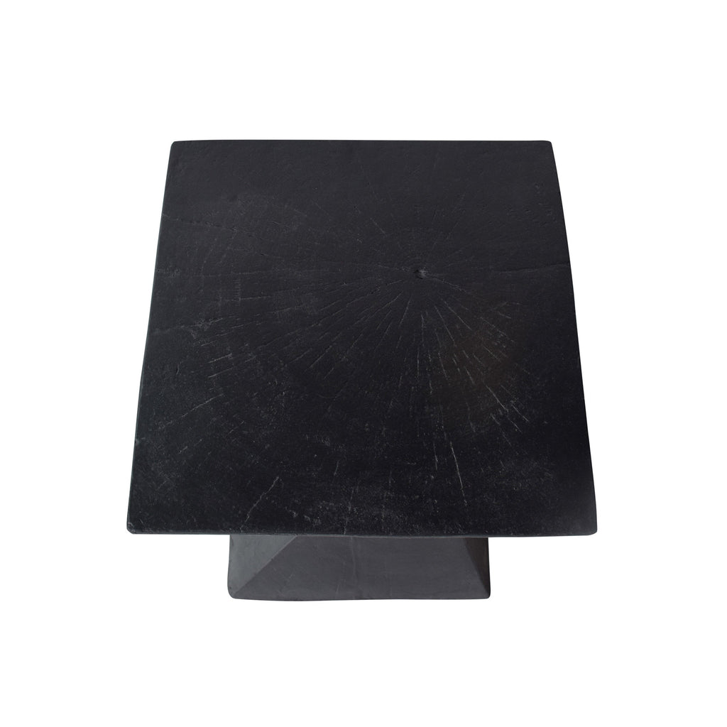 TESS Modern Side Table with Hourglass Design - Black or Natural