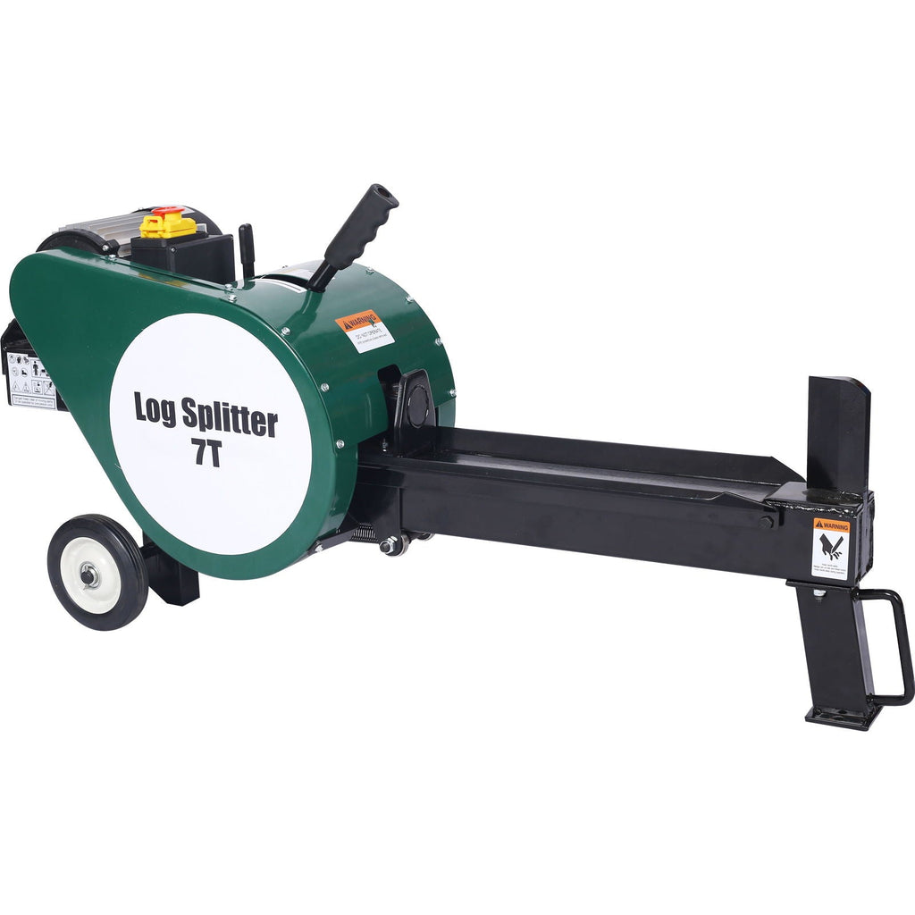 Electric Log Splitter 7 Ton with Double Flywheel - Black