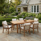 7 Pieces Acacia Wood Outdoor Dining Set