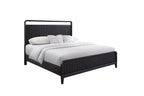 Open Panel Bed with Elm Veneer Headboard - Black