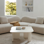 L-Shape Coffee Table with Modular Nesting Design - White or Dark Brown