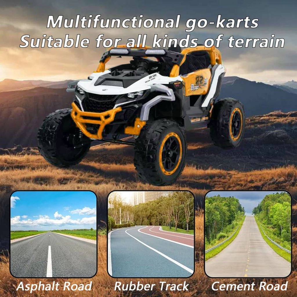 12V Kids Electric Truck Ride-On with Remote Control & Suspension - Yellow/White