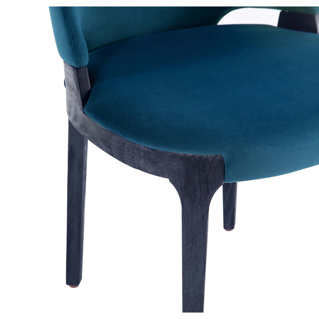 Kara Dining Chair Set of 2 with Solid Beech Wood Frame – Blue or Gray