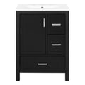 Bathroom Vanity with Sink, Soft-Close Doors & 3 Drawers - White, Black, Green