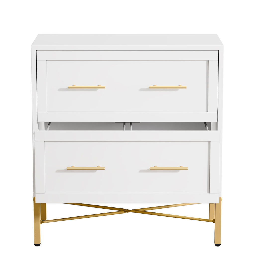 White 2 Drawer Lateral File Cabinet with Anti Tilt Safety