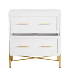 White 2 Drawer Lateral File Cabinet with Anti Tilt Safety