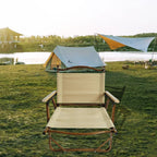 Foldable Portable Chair Set with Armrests - Brown