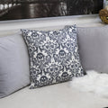 Baroque Skull Damask Accent Pillow with Removable Cover - Black & White