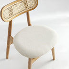 Dining Chair Set with Cane Backrest - Black or Light Brown