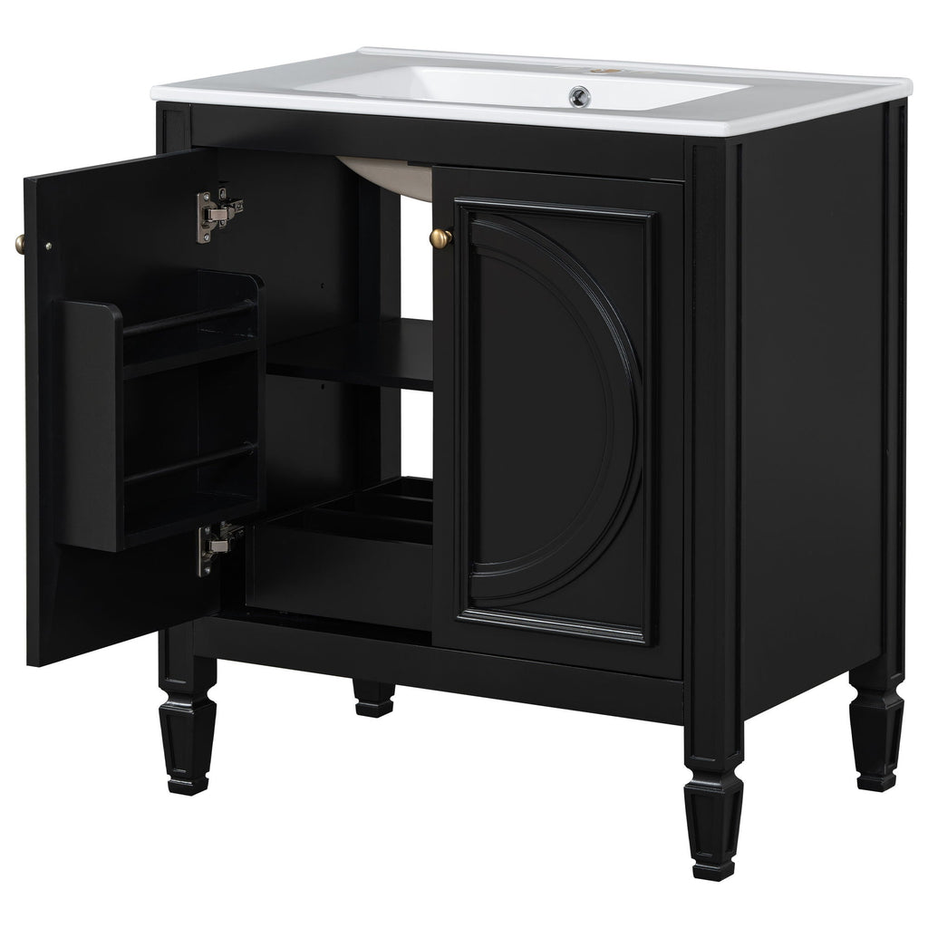 Double Sink Bathroom Vanity Set with Wall Mount Mirror Cabinet