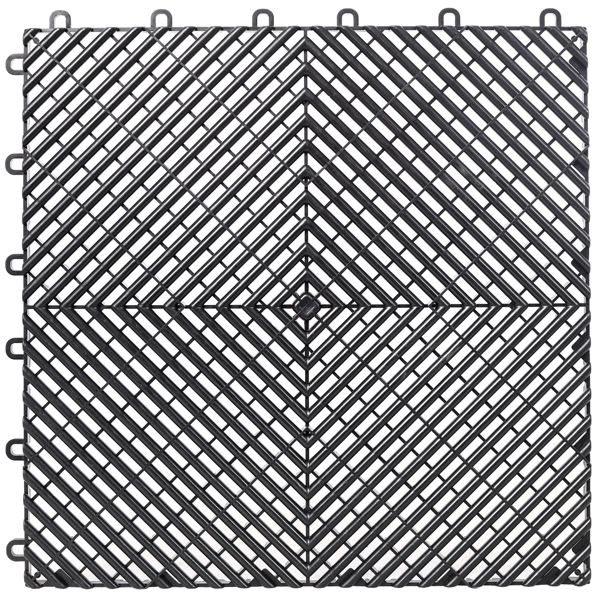 25pcs Plastic Garage Floor Mats with Interlocking Non-Slip Surface - Black or Yellow