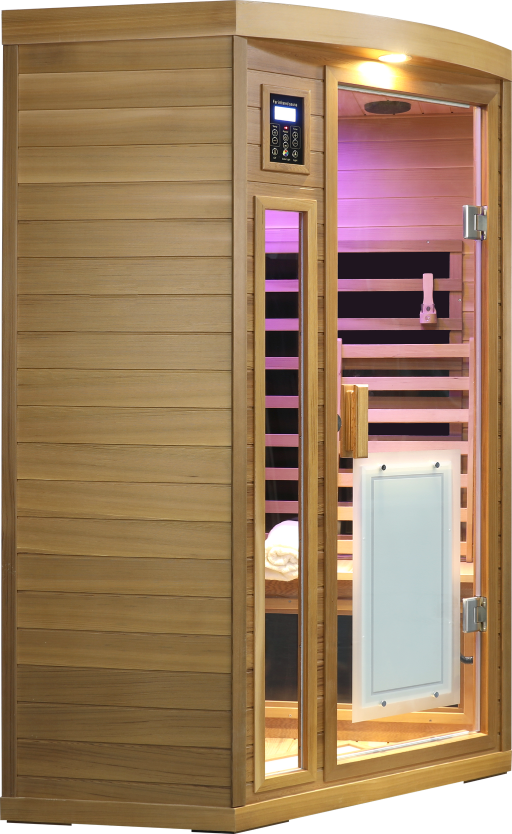 Low EMF Far-Infrared Two Person Sauna with LCD Touch Control - Natural Red Cedar