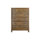 5 Drawer Chest with Solid Wood Construction - Brown