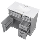 36" Bathroom Vanity with Sink and Soft Close Hinges - Dark Gray or White