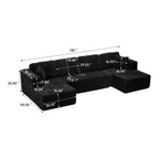 U-Shape Modular Sectional Sofa with Modular Design - Corduroy