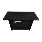 Outdoor Fire Pit Table With Lid and Fuel Versatility - Black or Dark Gray