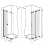 Frameless Shower Door with Tempered Glass - Black