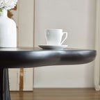 Sculptural Round Dining Table with Petal Shape and Root Texture Base - Black