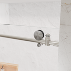 Frameless Sliding Shower Door with Tempered Glass - Brushed Nickel