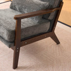 Living Room Chair with Lumbar Pillow and Solid Wood Frame - Dark Gray, Dark Green, Beige