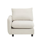 99 in. Modular 3-Piece Sectional Sofa Couch with Eucalyptus Frame - White, Nomad, or Camel