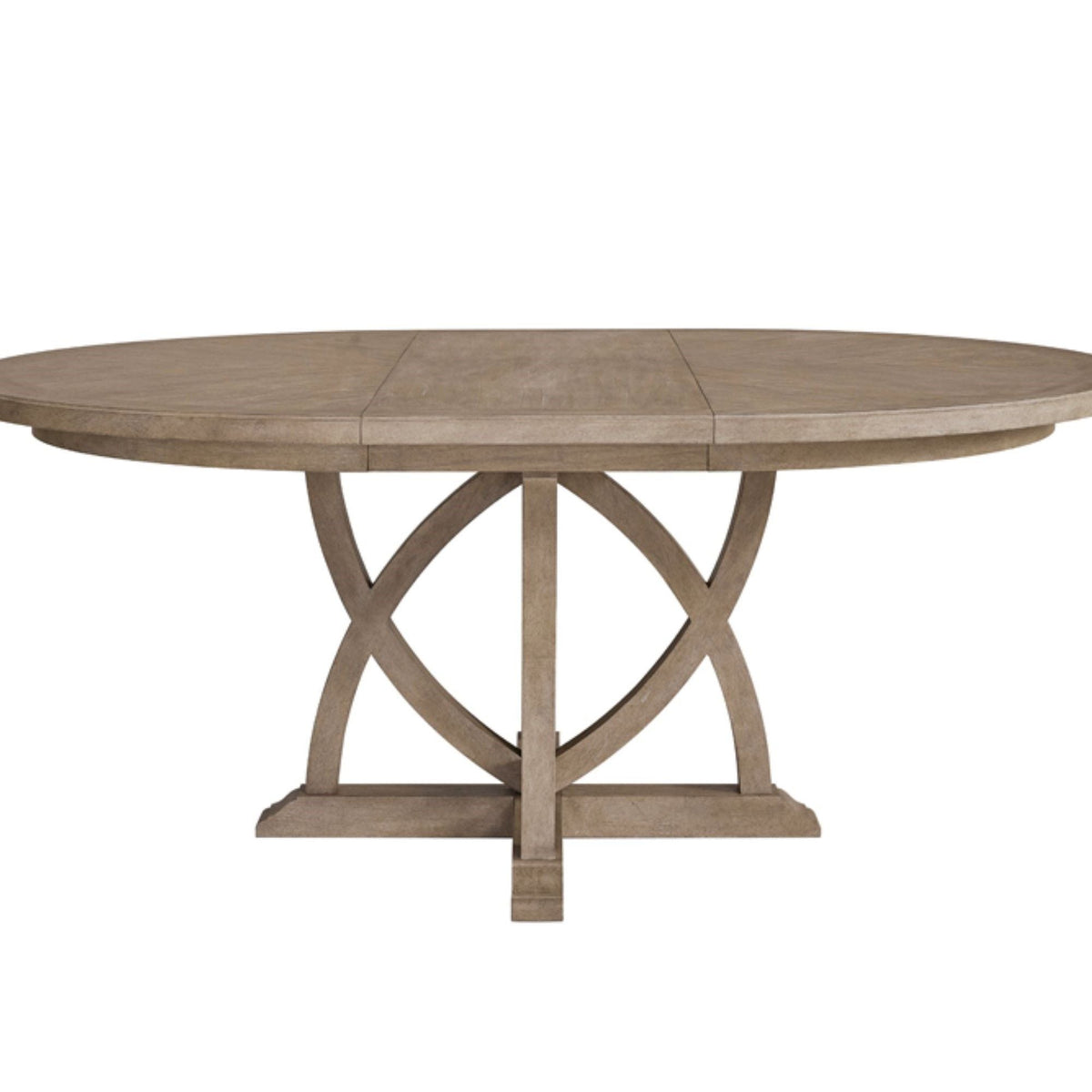 Round Extendable Dining Table with Pedestal Base - Sand