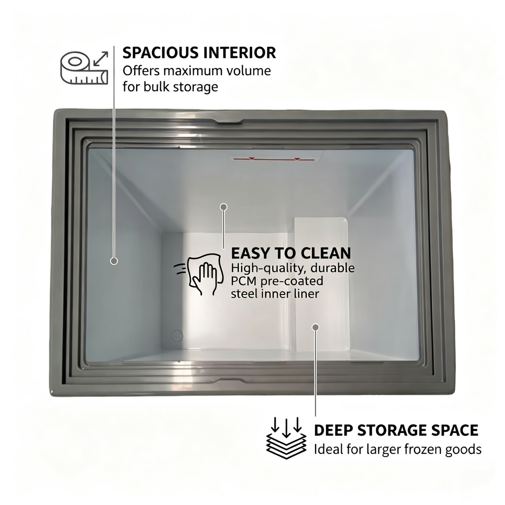 7.0 Cu.Ft Commercial Display Chest Freezer with Inverter Technology - Glass