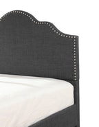 Fabric Upholstered Bed with Padded Headboard – Full or Queen, Gray or Dark Gray
