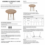 Handcrafted Mango Wood Round Accent Table with Intricate Carving - Gray Antique Wash