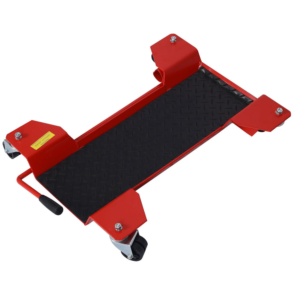 Metal Motorcycle Center Stand Move Dolly with 500 lb Capacity - Red