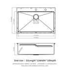 33" Drop In Kitchen Sink with Noise Reduction - Brushed Nickel