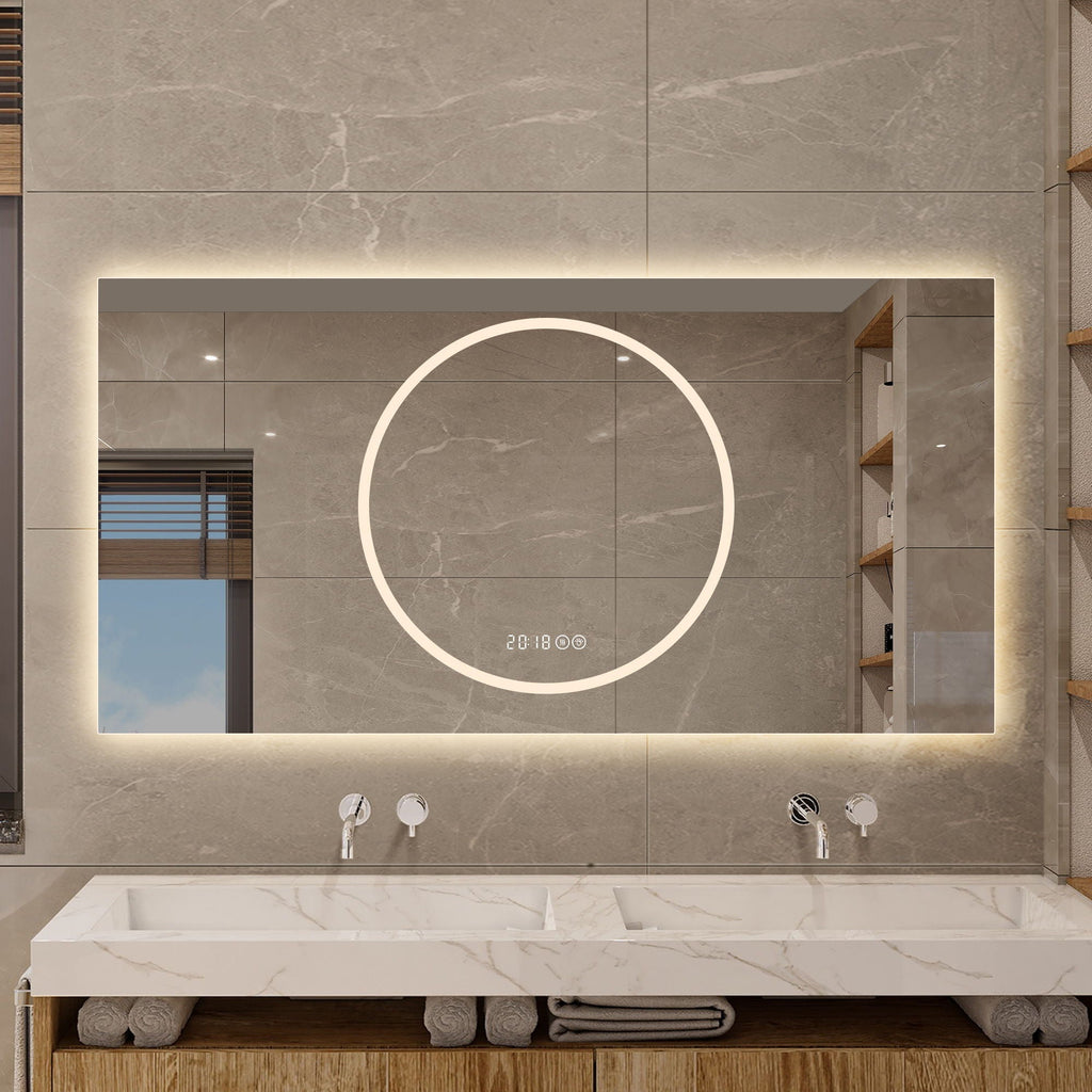 LED Vanity Mirror with Anti-Fog & Dimmable Lights - Antique Silver