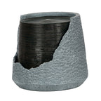 Broken Urn Water Fountain with Integrated Light - Dark Gray