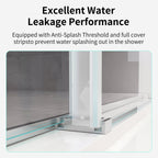 Double Sliding Frameless Soft-Close Shower Door with Brushed Nickel Finish