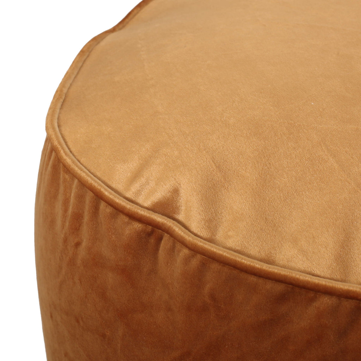 Cylinder Pouf Ottoman with Polystyrene Bead Filling - Dark Gray or Dark Brown