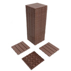 Interlocking Deck Tiles 44 Pack with Easy Click Installation - Dark Brown or Dark Gray