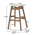 Mid Century Modern Bar Stool Set with Upholstered Seating - Beige or Dark Gray