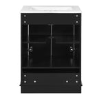 Modern Bathroom Vanity with Ceramic Sink Combo and Storage Cabinet - Multiple Colors