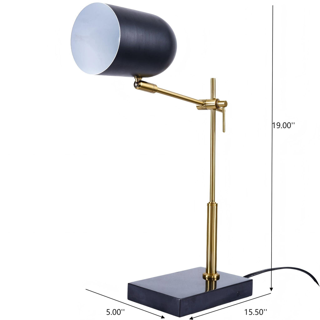 Lumora Table Lamp with Marble Base - Black