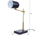 Lumora Table Lamp with Marble Base - Black
