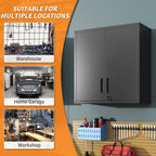 Metal Wall Mounted Tool Storage Cabinet with 2 Locking Doors and Adjustable Shelf - Gray or Black