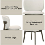 Gray & Walnut Side Chair Set with Cushion - Set of 2