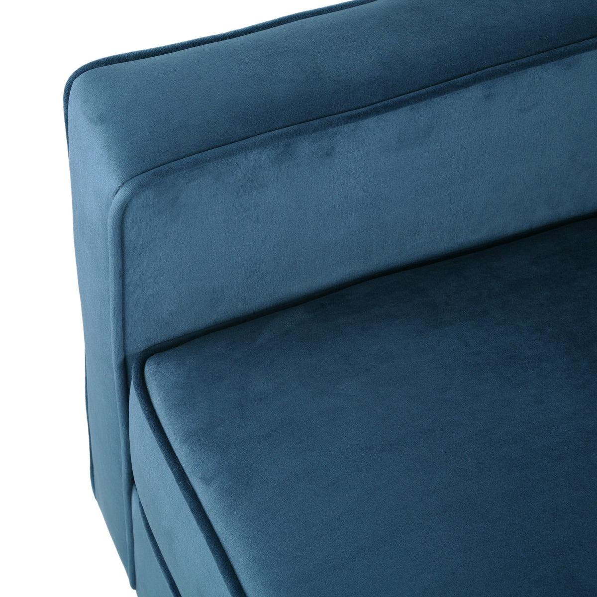 Blue Velvet Upholstered Club Chair with Contemporary Design - Blue