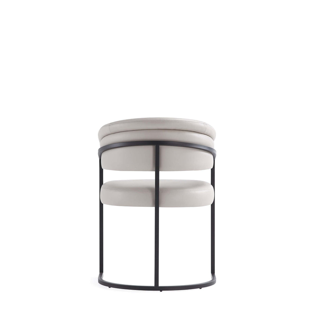 Geometric Base Dining Chair with Vegan Upholstery – White or Gray