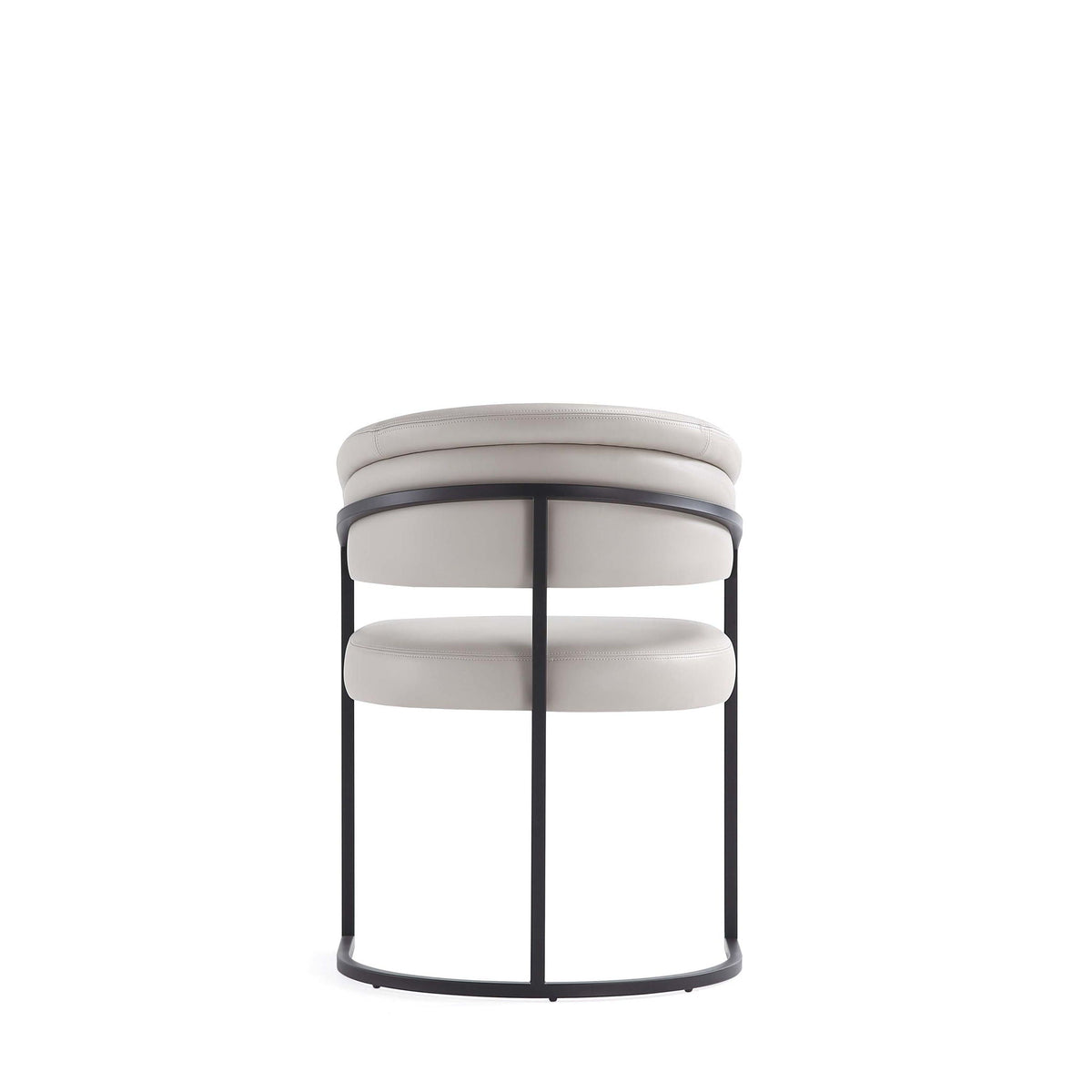 Geometric Base Dining Chair with Vegan Upholstery – White or Gray