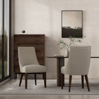 Upholstered Armchair with Ergonomic Backrest - Beige or Dark Gray