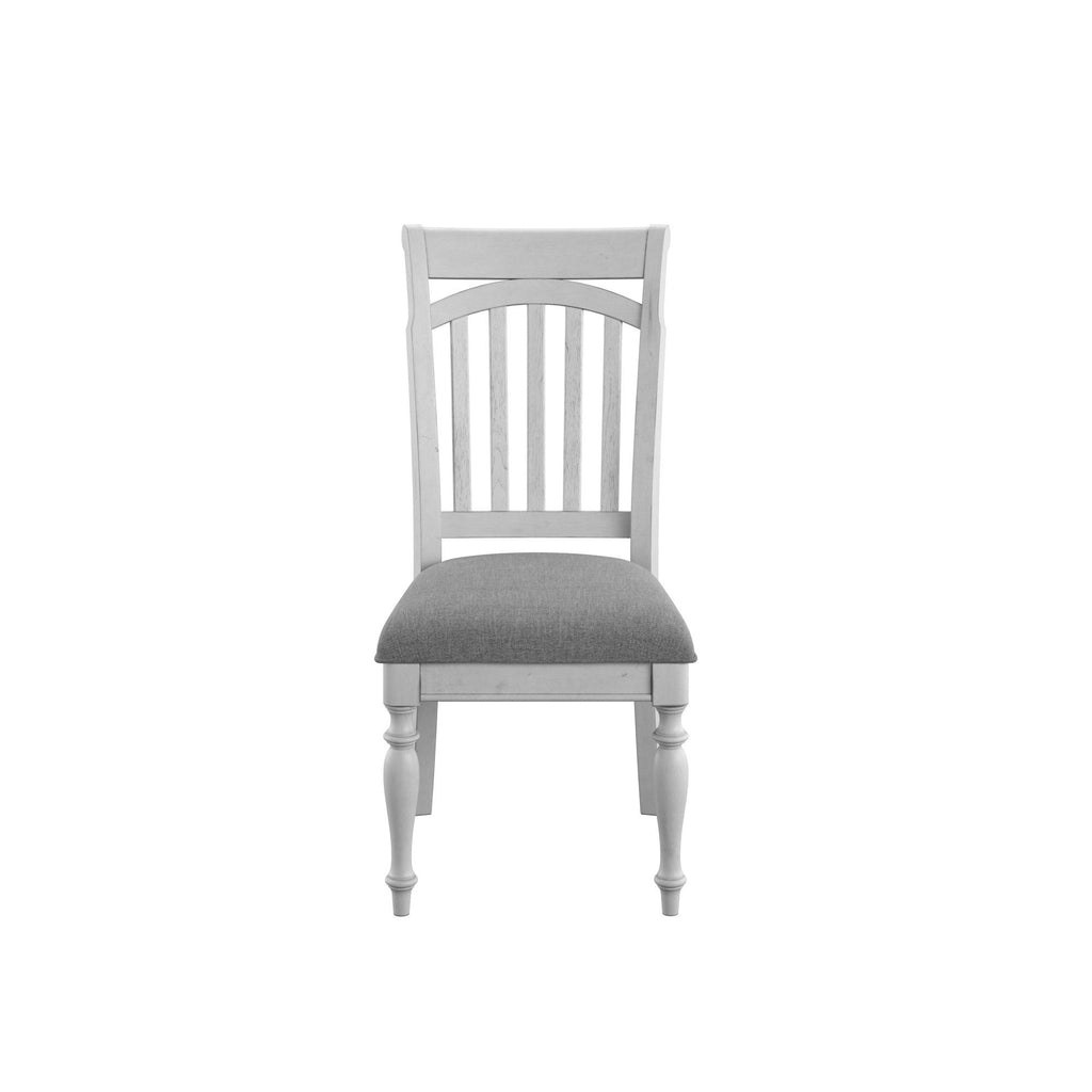 Slat Back Dining Chairs with Coastal Design - Gray